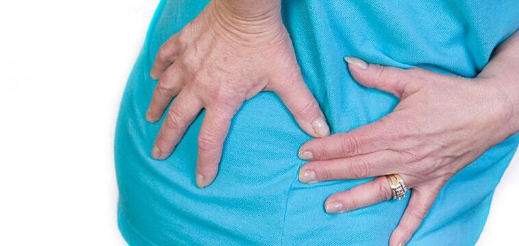 Symptom of arthrosis of the hip joint - pain of varying intensity